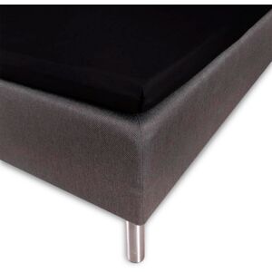 Borg Living Blødt kuvertlagen 90x200 - 100% bomuldssatin - 8 cm i højden - Sort lagen til topmadras - By Night satin lagen