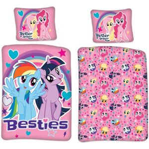Borg Living Junior sengetøj 100x140 cm - My Little Pony Besties - 2 i 1 design - 100% bomuld
