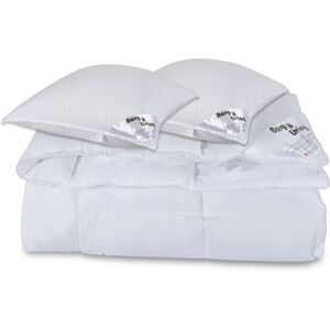 Borg Living Dyne pude sæt - Dobbelt helårs fiberdyne 200x220 cm + 2xpude 60x63 cm - Microfiber dyne -