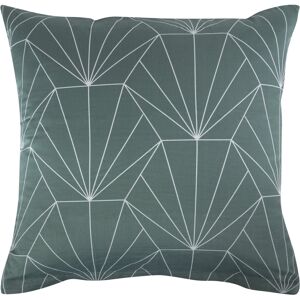 Borg Living Pudebetræk 60x63 cm - Vendbart design i 100% Bomuldssatin - Hexagon støvet grøn - Fra By Night