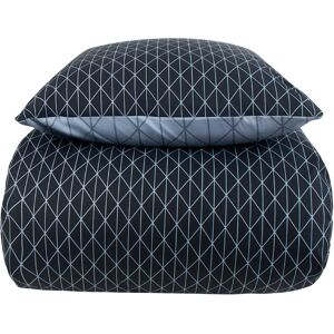 Borg Living Sengetøj dobbeltdyne 200x220 cm - Harlequin blå - Dobbelt dynebetræk med 2 design - 100% Bomuld