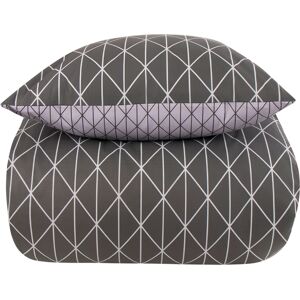 Borg Living Sengetøj dobbeltdyne - 200x220 cm - Harlequin grey - Gråt sengetøj - 2 i 1 design - Dynebetræk i 100% Bomuld