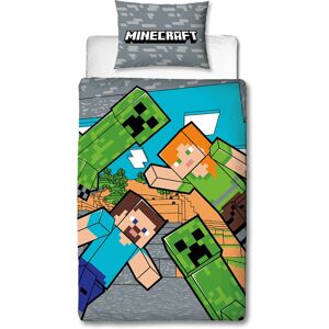 Licens Minecraft sengetøj 140x200 cm - Creeper - Dynebetræk med 2 i 1 design - 100% bomulds sengelinned