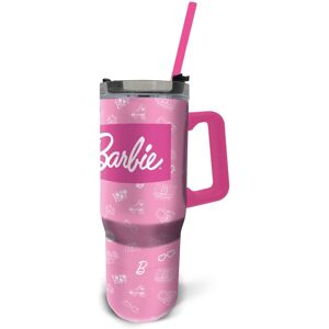 Licens Barbie drikkedunk - XL termoflaske 940 ml - Drikkedunk med sugerør og håndtag - Stor drikkedunk