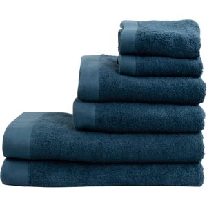 By Borg Mørkeblå Håndklædepakke med 6 stk. - 100% Blødt bomuld med høj absorberingsevne - Mørkeblå håndklæder fra danske