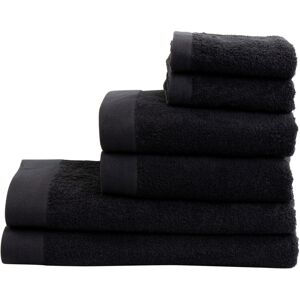 By Borg Sort Håndklædepakke med 6 stk. - 100% Blødt bomuld med høj absorberingsevne - Sorte håndklæder fra danske
