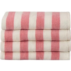 Nordstrand Home Håndklæde med høj sugeevne - 100% blødt bomuld - 50x100 cm - Rosa og hvidt stribet håndklæde fra