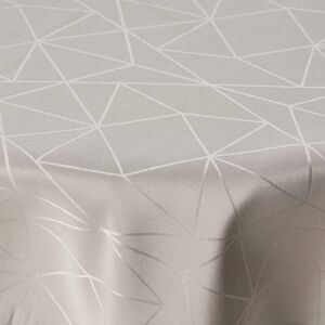 Nordstrand Home Rund dug - Ø140 cm - Damask dug - Sandfarvet tekstildug - Jacquardvævet dug med geometrisk mønster - Dug til rundt bord