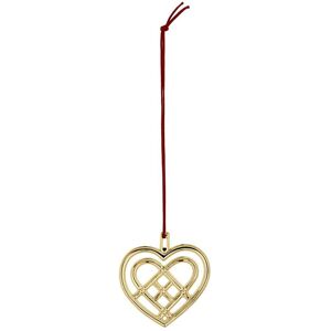Rosendahl Karen Blixens Jul Flettet Julehjerte H: 6,5 cm - Forgyldt OUTLET