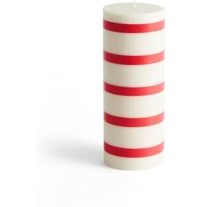 HAY Column Candle Medium H: 20 cm - Off-White/Red OUTLET