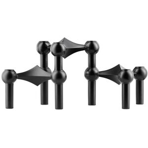 STOFF Nagel Candle Holder Set of 3 H: 6,5 cm - Black
