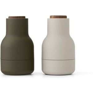 Audo Copenhagen Bottle Grinder Small 2-Pack H: 11,5 cm - Hunting Green/Beige/Walnut