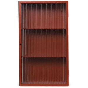Ferm Living Haze Wall Cabinet 60x35 cm - Reeded Glass/Oxide Red