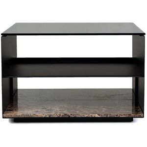 Wendelbo Expose Coffee Table Medium 70x70 cm - Dark Emerador Marble w. Smoked Glass/Black Powder Coated Steel