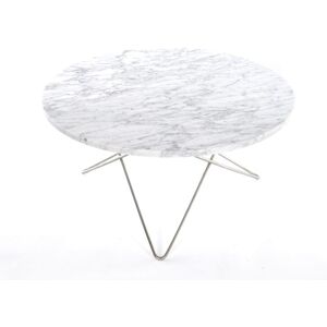 OxDenmarq OX Denmarq O Table Sofabord Ø: 80 cm - Stainless Steel/White Carrara Marble
