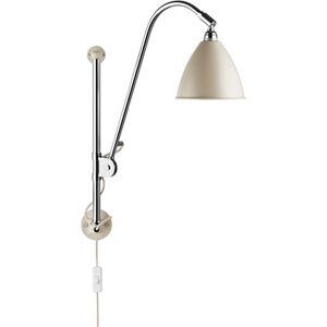 GUBI Bestlite BL5 Wall Lamp Ø:16 cm Chrome Base - Soft White Semi Matt skærm