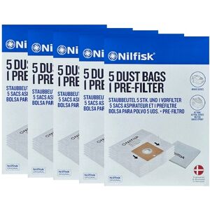 5 PAKKER Nilfisk Action, Action Plus, Bravo, Alto Force 100 støvsugerposer