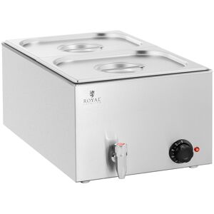 Royal Catering Bain Marie - 600 W - 2 x GN 1/2 - afløbshane RCBM_GN1/2