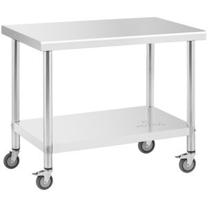 Stål-rullebord - PREMIUM - 60 x 100 cm - 155 kg - Royal Catering RCAT-100/60-W