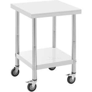 Stål-rullebord - PREMIUM - 60 x 60 cm - 120 kg - Royal Catering RCAT-60/60-W