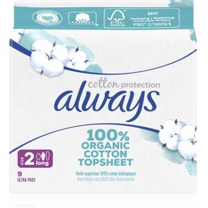 Always Cotton Protection Long hygiejnebind Parfumefri 9 stk.
