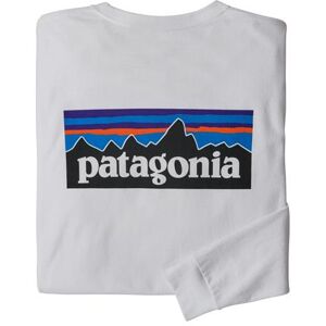 Patagonia Mens L/S P-6 Logo Responsibili-Tee, White M