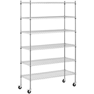 Metallihylly - 120 x 45 x 190 cm - 90 kg - 4 pyörää - Royal Catering RCMR-1800P49
