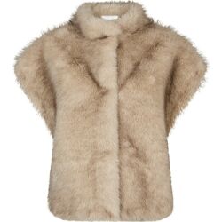 Neo Noir Vest Keveni Faux Fur Reversable Beige dames Beige unisex
