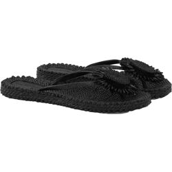 Ilse Jacobsen Slippers Cheerful with flower Zwart dames Zwart unisex