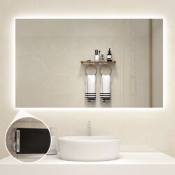 Quality heating Spiegel 450W, met led verlichting en infrarood verwarming 60x 80cm