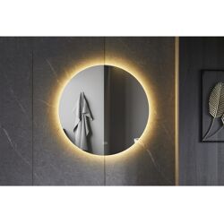 Quality heating Spiegel rond 80 cm frameloos, rondom led verlichting en anti condens