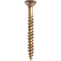 Forgefast universele schroeven platkop voldraad geel 4x40mm TX20 (200 Stuks)