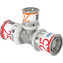 Uponor S-Press Plus pers T-stuk verloop 25x20x25mm