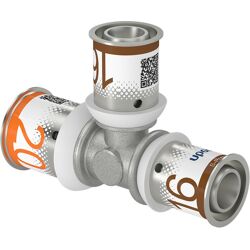 Uponor S-Press Plus pers T-stuk verloop 20x16x16mm