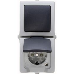 Kopp Nautic combinatie WCD/wissel RA KV opbouw spatwaterdicht Mat antraciet/wit IP44 verticaal