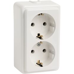 Kopp Wandcontactdoos RA dubbel opbouw Glanzend wit