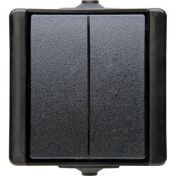 Kopp ProAQA schakelaar serie opbouw spatwaterdicht Zwart IP44