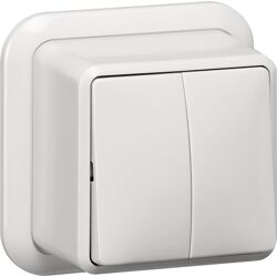 Gira wipschakelaar serie opbouw met montageplaat en adapter K/P25 Glanzend wit