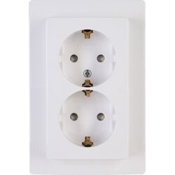 Kopp Paris wandcontactdoos RA KV dubbel inbouw Artic wit