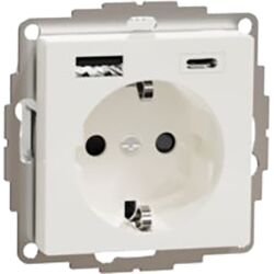 Schneider- Electric Schneider Electric Systeem-M wandcontactdoos RA met USB-voeding A en C Glanzend wit