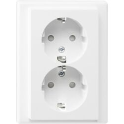Schneider- Electric Schneider Electric M-Smart wandcontactdoos RA KV dubbel inbouw Glanzend wit