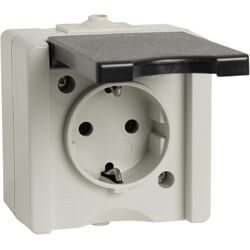 Kopp Wandcontactdoos RA opbouw spatwaterdicht Mat antraciet/wit IP44