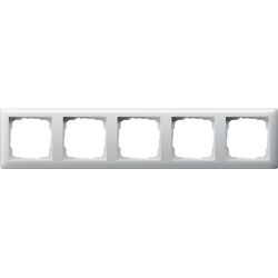 Gira System 55 afdekraam 5-voudig Glanzend wit