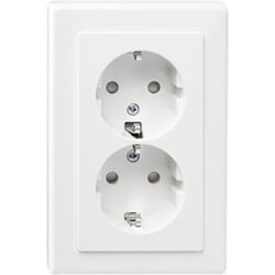 Schneider- Electric Schneider Electric Systeem-M wandcontactdoos dubbel inbouw RA KV Glanzend wit
