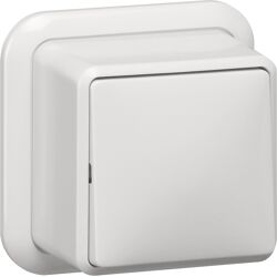 Gira wipschakelaar kruis opbouw met montageplaat en adapter K/P25 Glanzend wit