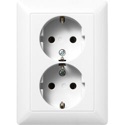 Jung AS500 wandcontactdoos RA dubbel inbouw Glanzend wit