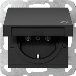 Gira System 55 wandcontactdoos RA m/deksel inbouw Mat zwart