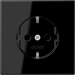 Jung LS990 wandcontactdoos RA inbouw Glanzend zwart