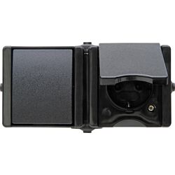 Kopp ProAQA combinatie WCD/wissel RA opbouw spatwaterdicht Zwart IP44 horizontaal