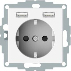 Schneider- Electric Schneider Electric Systeem-M wandcontactdoos RA met 2x USB-A Glanzend wit